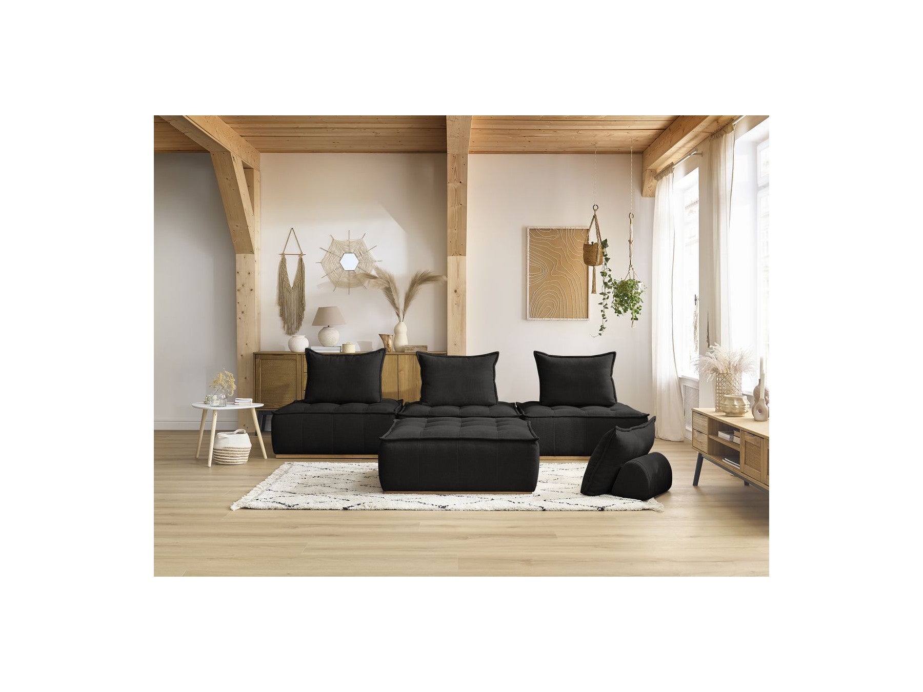Modular Straight Sofa - Elisa - With 4 One-Seater Chairs