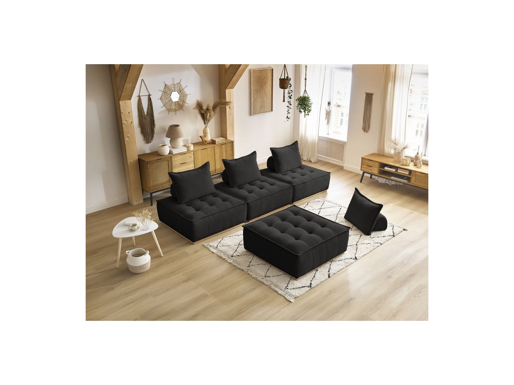Modular Straight Sofa - Elisa - With 4 One-Seater Chairs