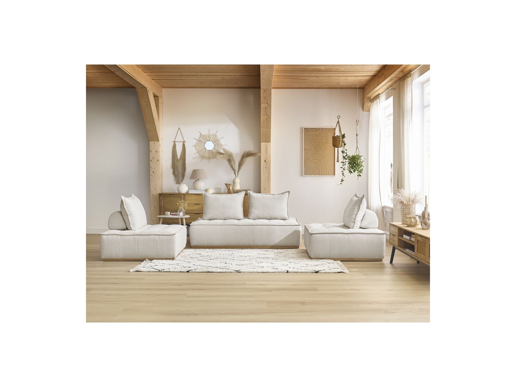 Elisa - Sofá Rinconero Modular - Con 2 Módulos de 1 Plaza + 1 Módulo de 2 Plazas