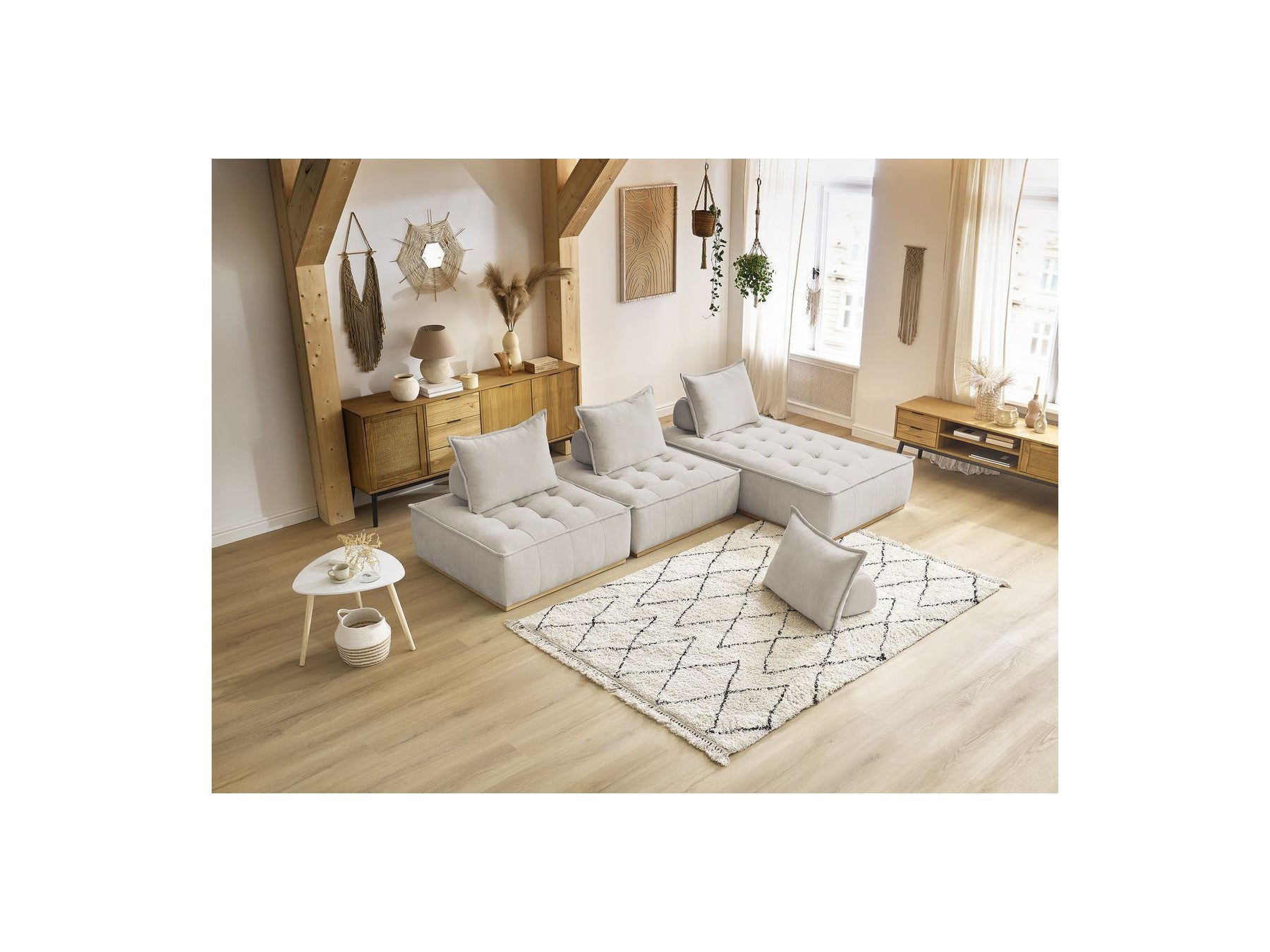 Elisa - Sofá Rinconero Modular - Con 2 Módulos de 1 Plaza + 1 Módulo de 2 Plazas
