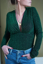 Body Mia Pailleté Vert/Noir