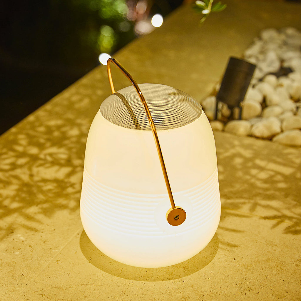 Bob Station - Lampe Enceinte Bluetooth - Cuivre - Blanc