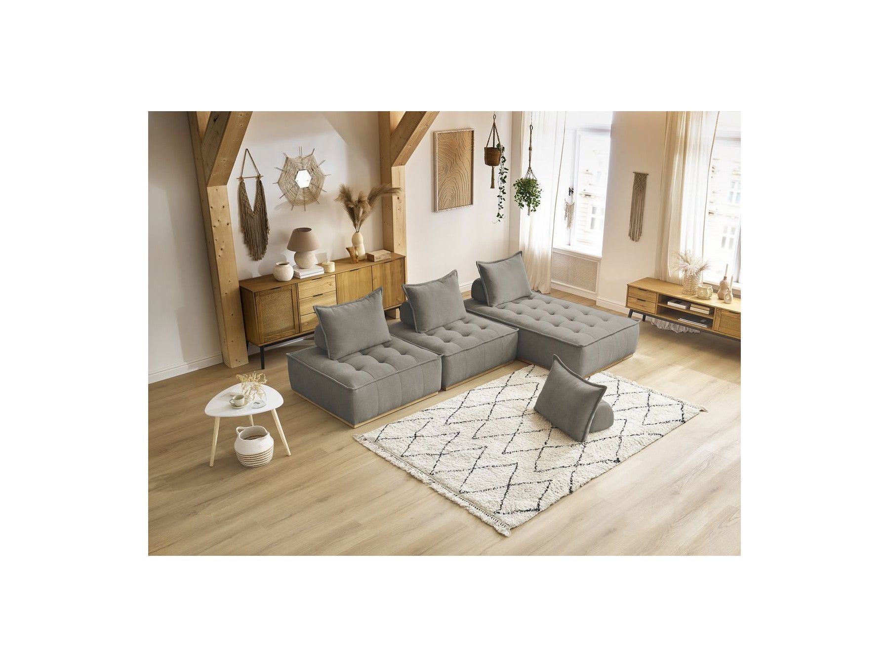 Elisa - Sofá Rinconero Modular - Con 2 Módulos de 1 Plaza + 1 Módulo de 2 Plazas