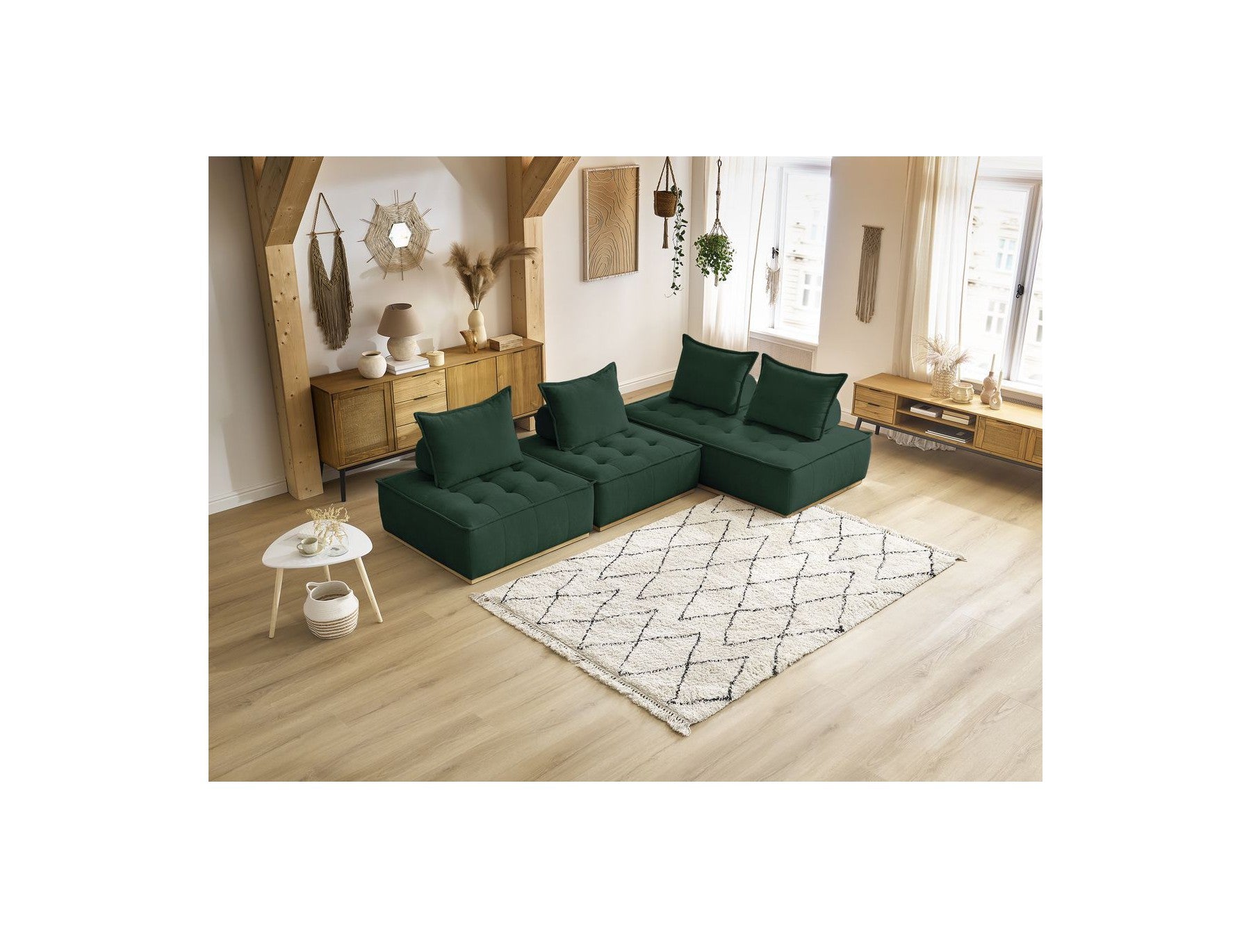 Elisa - Sofá Rinconero Modular - Con 2 Módulos de 1 Plaza + 1 Módulo de 2 Plazas
