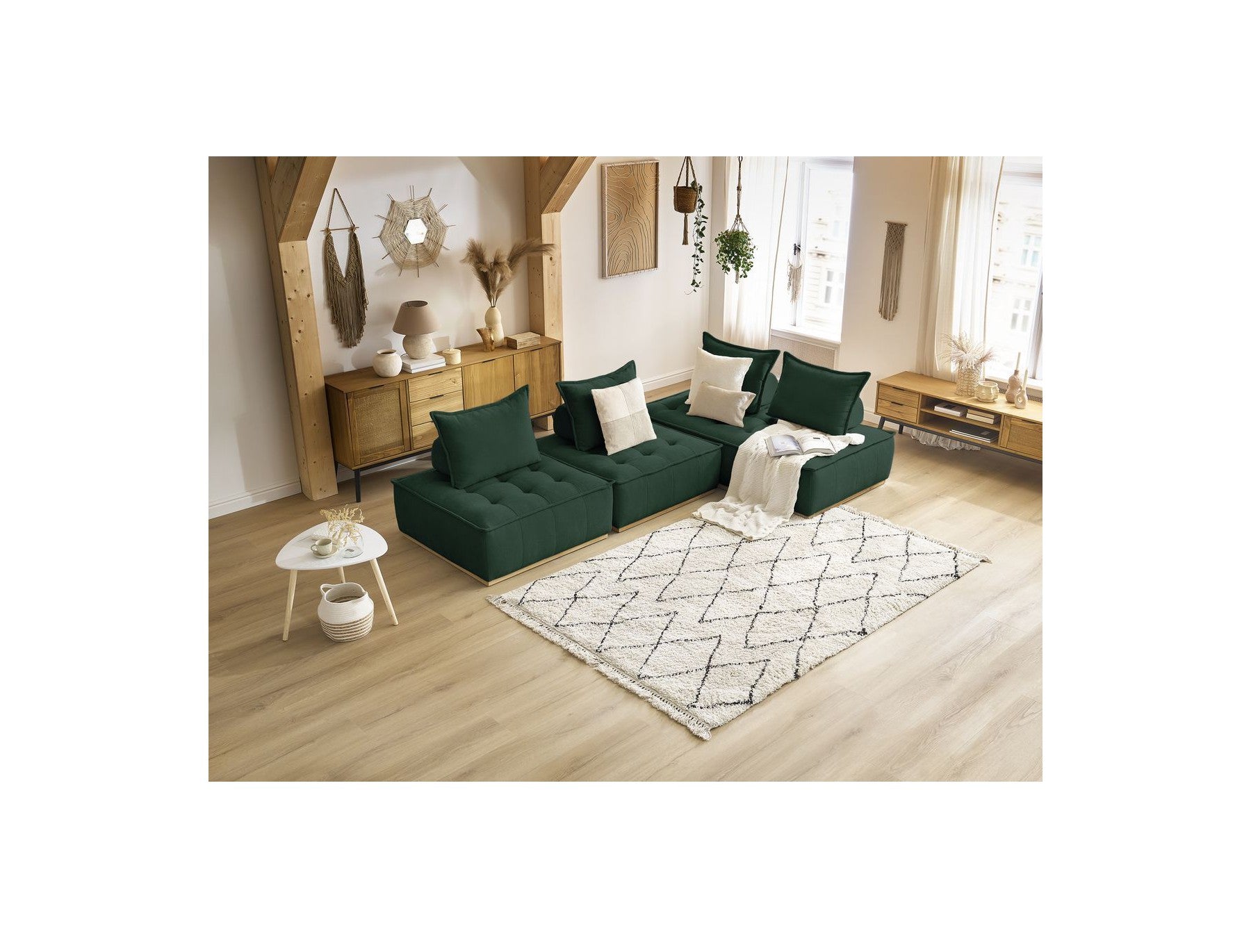 Elisa - Sofá Rinconero Modular - Con 2 Módulos de 1 Plaza + 1 Módulo de 2 Plazas