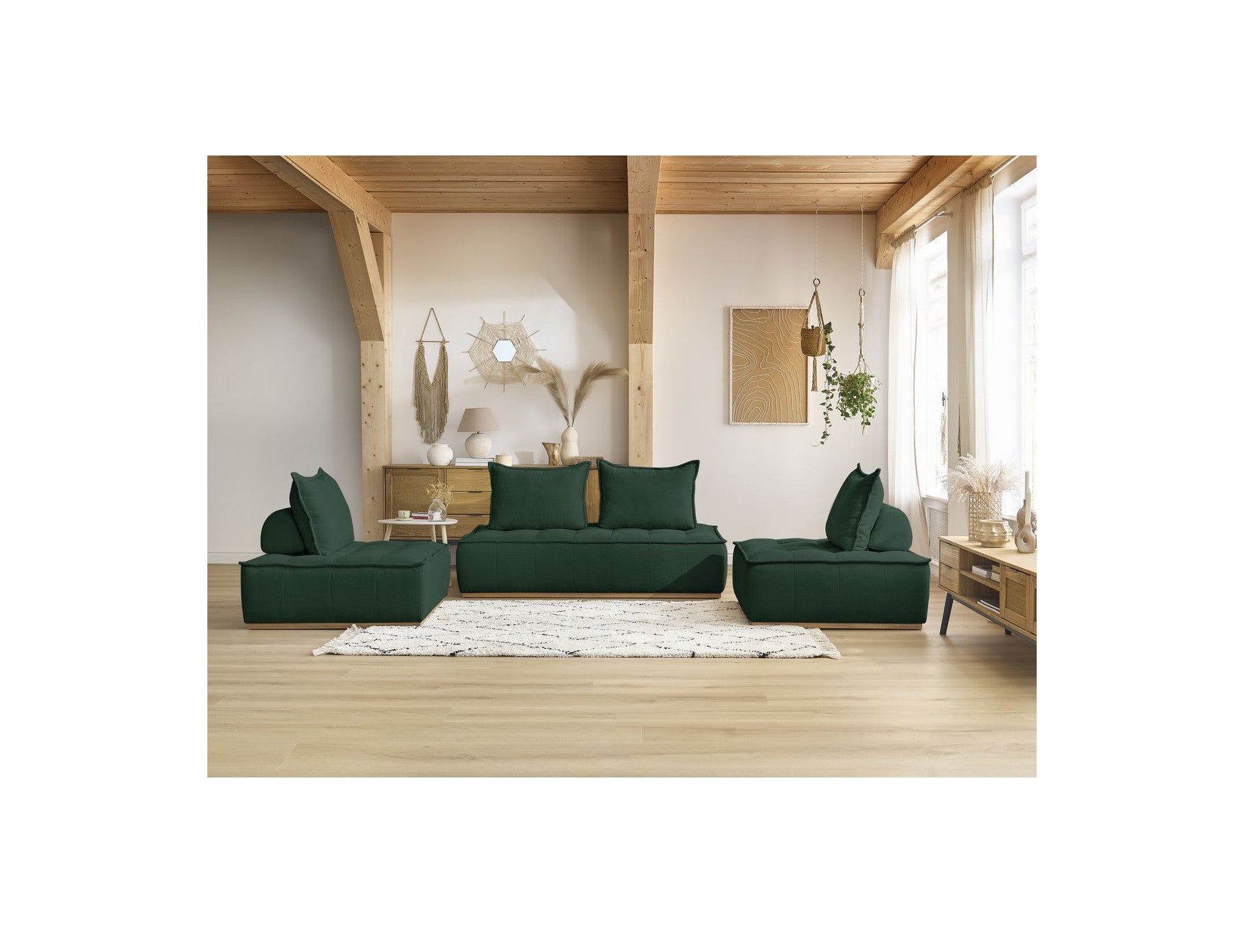 Elisa - Sofá Rinconero Modular - Con 2 Módulos de 1 Plaza + 1 Módulo de 2 Plazas