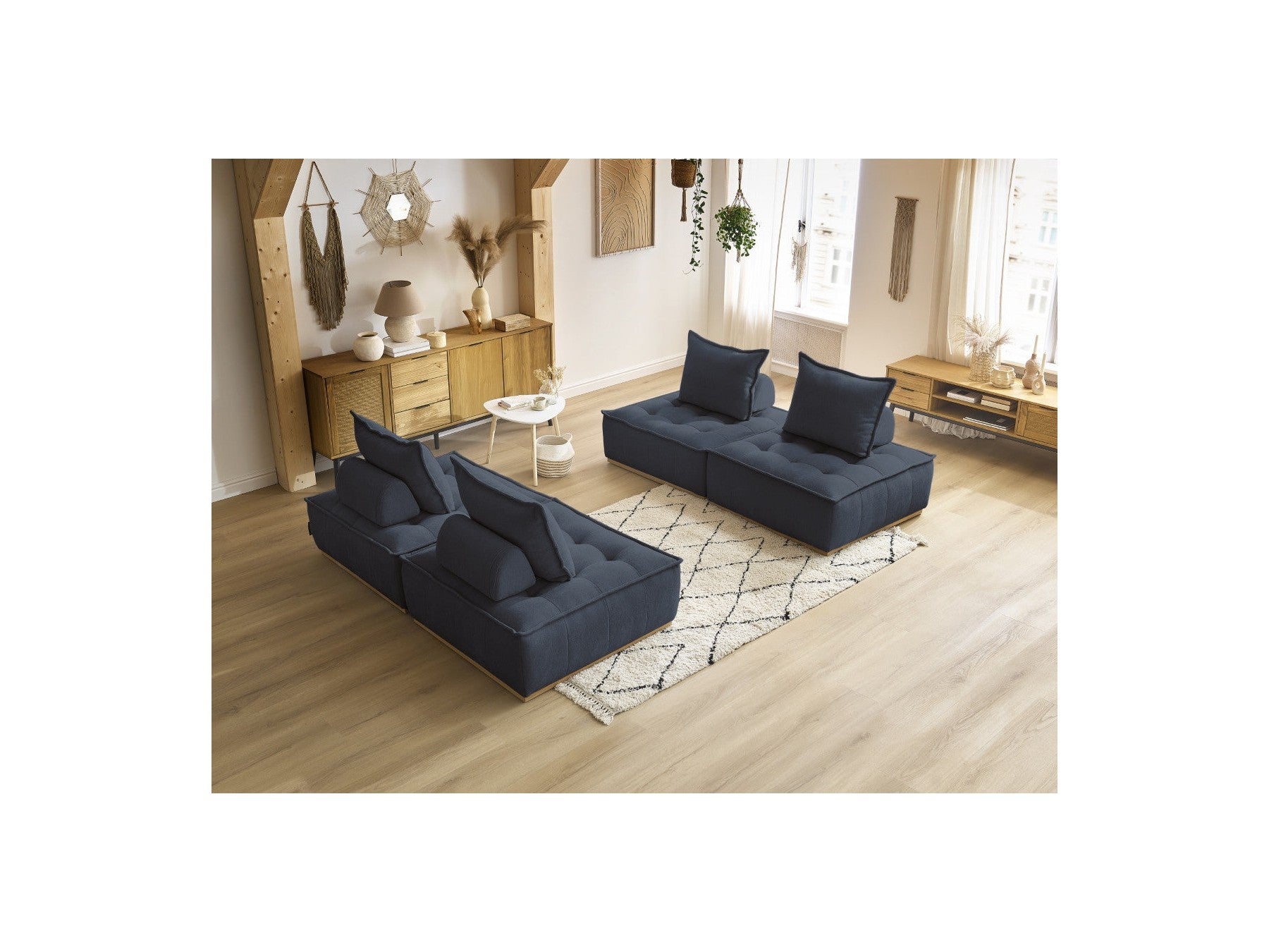 Modular Straight Sofa - Elisa - With 4 One-Seater Chairs