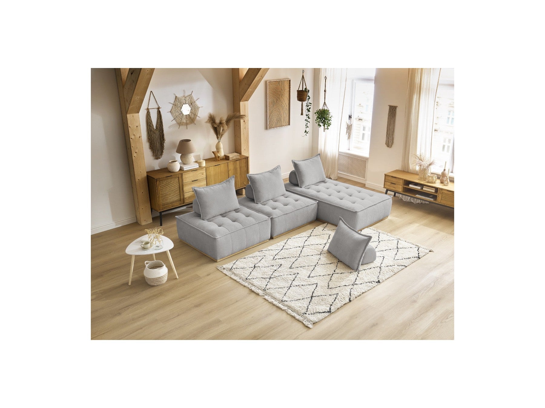 Elisa - Sofá Rinconero Modular - Con 2 Módulos de 1 Plaza + 1 Módulo de 2 Plazas