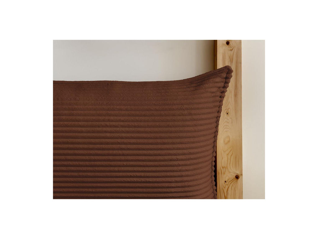 Jade - Cama con arcón con cabecero efecto almohada - Pana gruesa suave