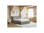Jade - Cama con arcón con cabecero efecto almohada - Pana gruesa suave