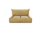Jade - Cama con arcón con cabecero efecto almohada - Pana gruesa suave