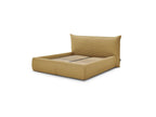 Jade - Cama con arcón con cabecero efecto almohada - Pana gruesa suave