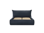 Jade - Cama con arcón con cabecero efecto almohada - Pana gruesa suave
