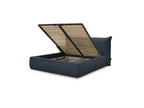 Jade - Cama con arcón con cabecero efecto almohada - Pana gruesa suave