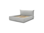 Jade - Cama con arcón con cabecero efecto almohada - Pana gruesa suave