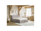 Jade - Cama con arcón con cabecero efecto almohada - Pana gruesa suave