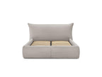 Jade - Cama con arcón con cabecero efecto almohada - Pana gruesa suave