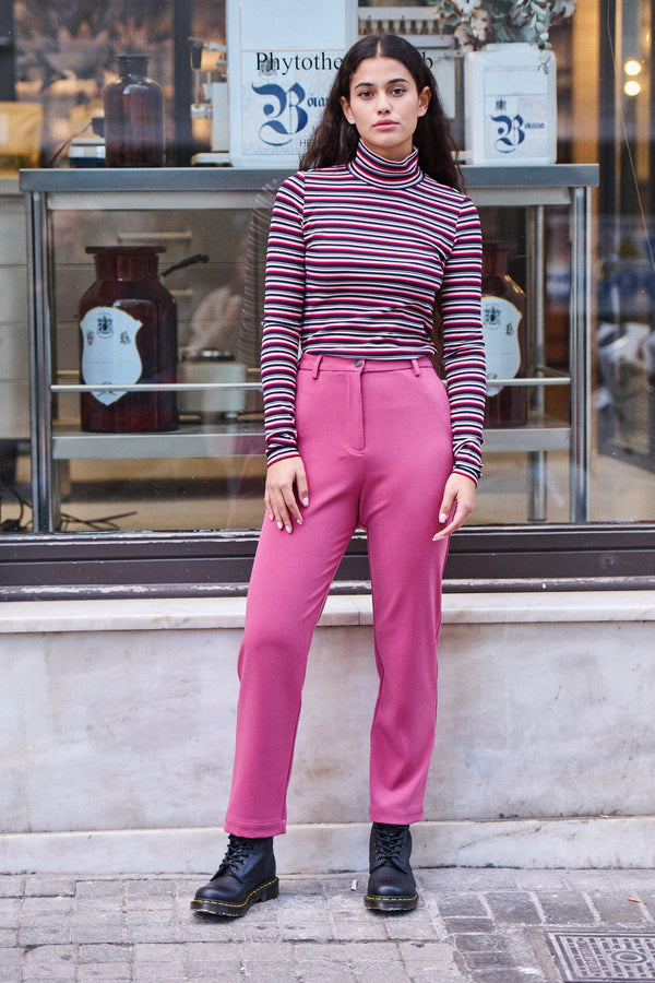 Terri T-Shirt - Pink Multi Stripes