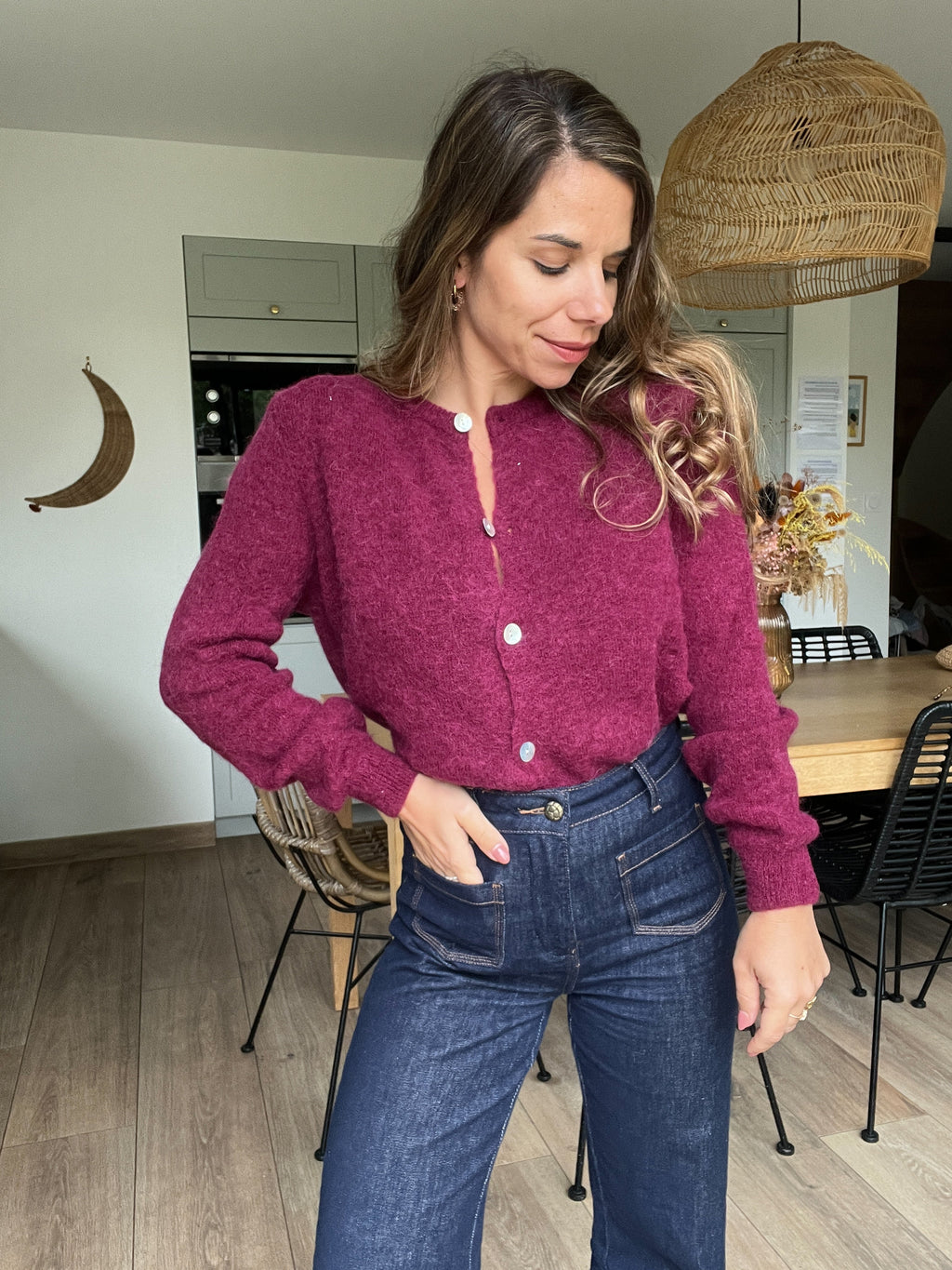 Léonie Wool Knit Burgundy