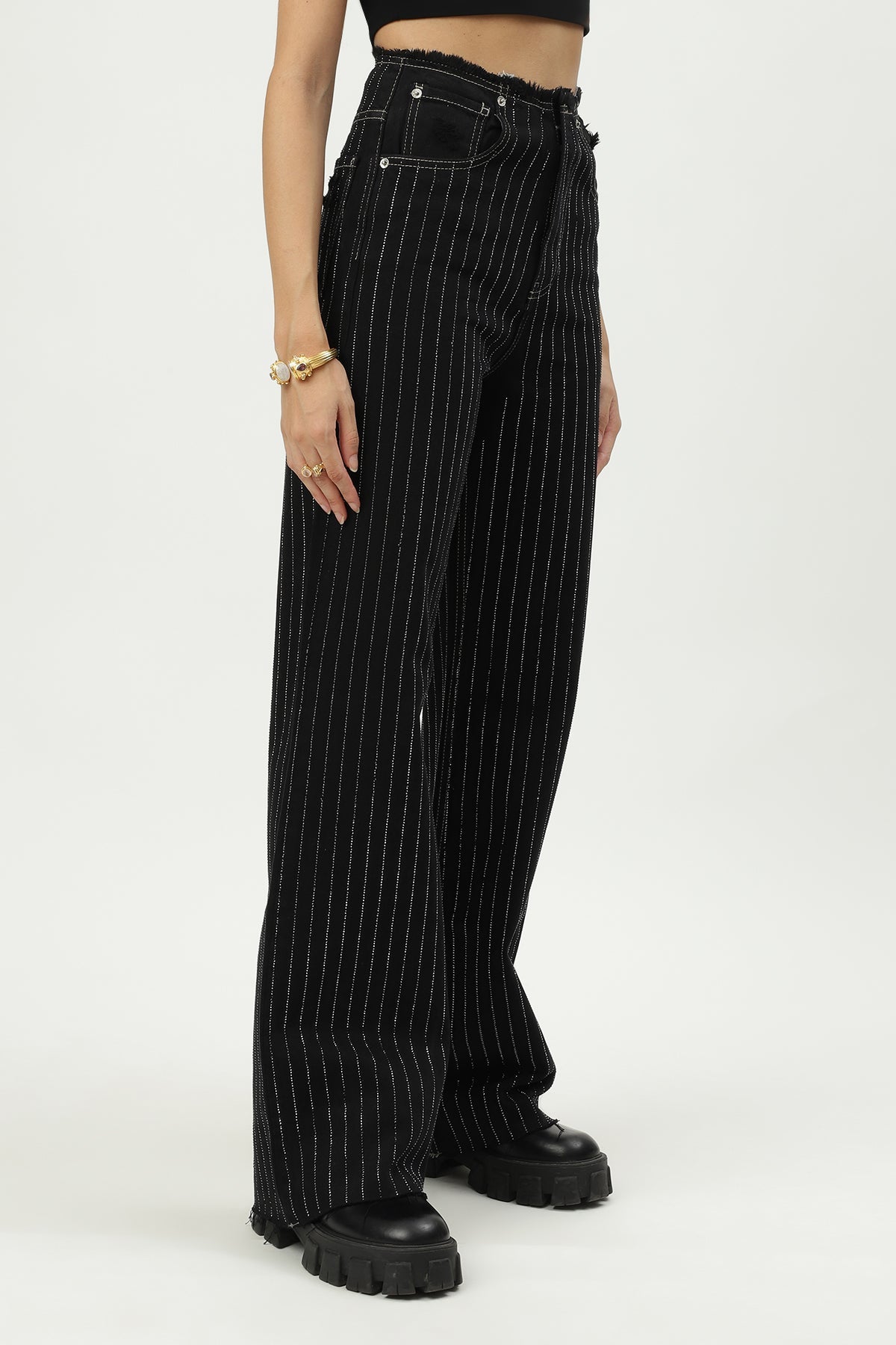 Vaqueros Scarlett - Strass Negro