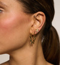 Single Small Palm Tree Stud Earring - Gold or Silver