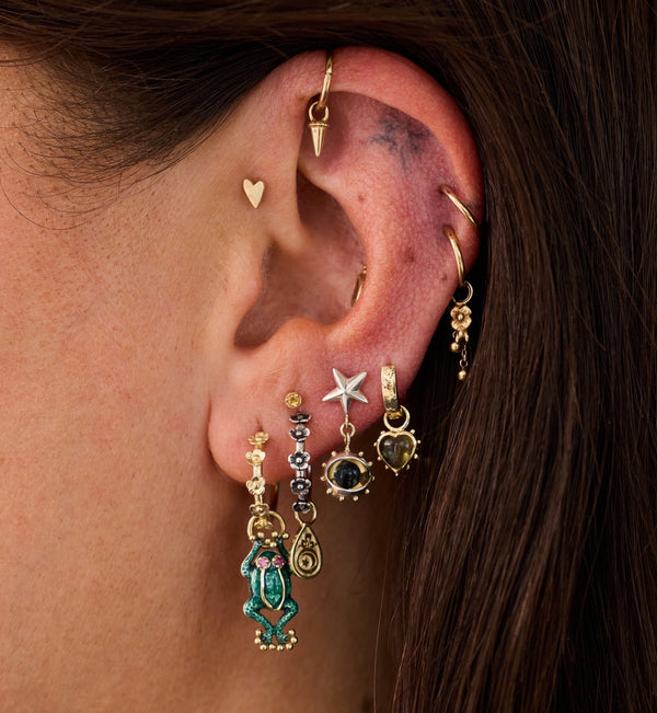 Single Meadow Hoop Earring - Silver