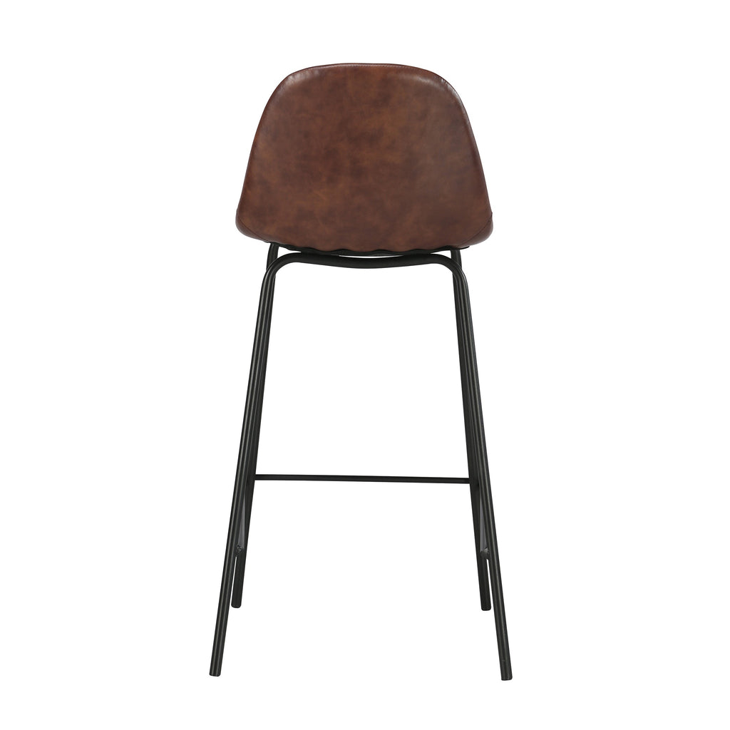 Henrik - Lot De 2 Chaises Pour Îlot Central En Cuir Synthétique Marron