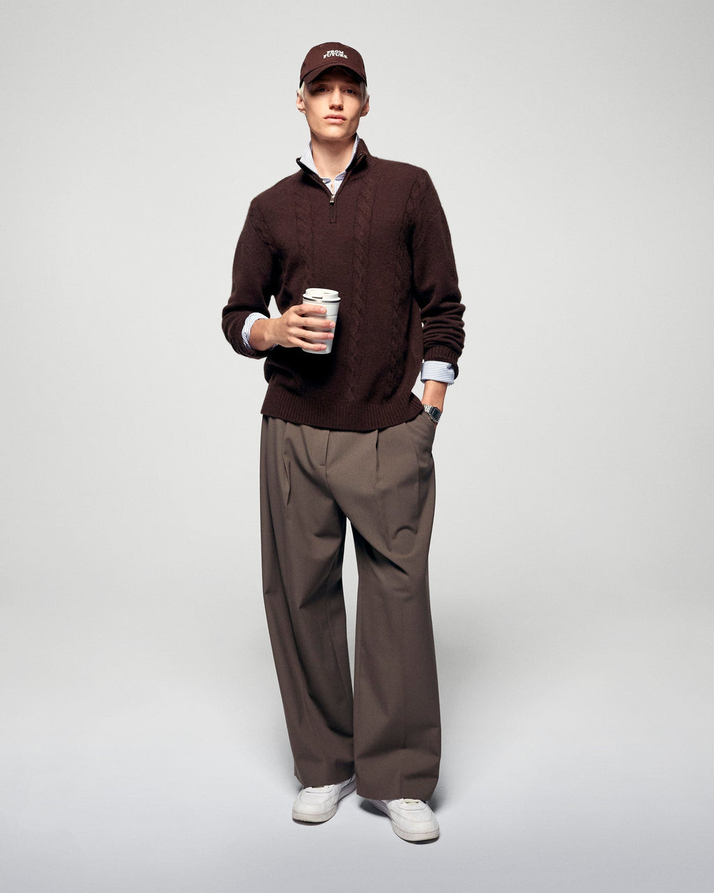 Pull Col Camionneur - Chocolat - Homme