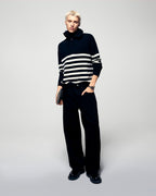 Maglione Mezza Zip Marinière - Noir - Uomo