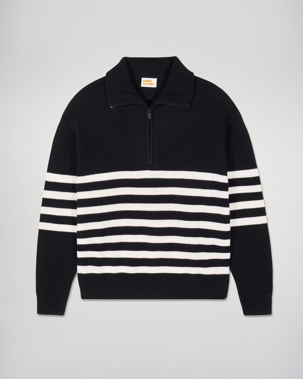 Maglione Mezza Zip Marinière - Noir - Uomo