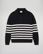 Maglione Mezza Zip Marinière - Noir - Uomo