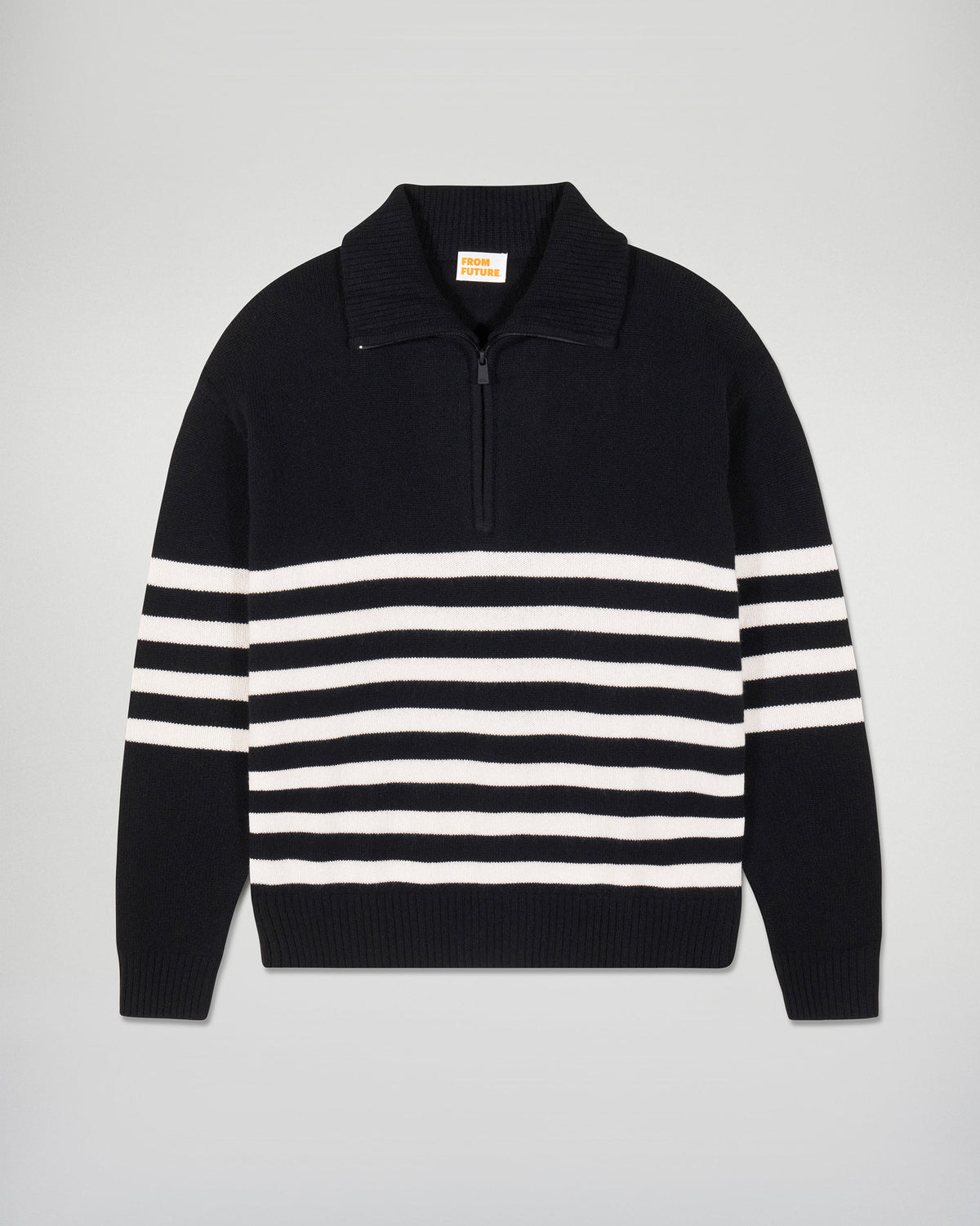 Maglione Mezza Zip Marinière - Noir - Uomo