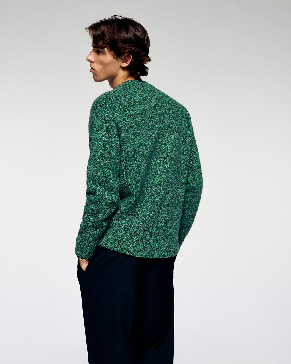 Jersey de cuello redondo - Verde noche - Hombre
