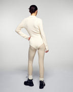 Body Maniche Lunghe a Trecce - Ecru - Donna