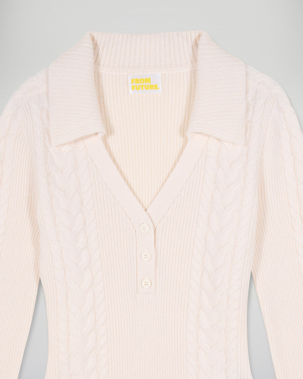 Body Maniche Lunghe a Trecce - Ecru - Donna