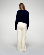Pantalón de Chándal Recto de Cachemira Cepillada - Crudo - Mujer