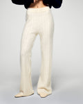Pantalón de Chándal Recto de Cachemira Cepillada - Crudo - Mujer