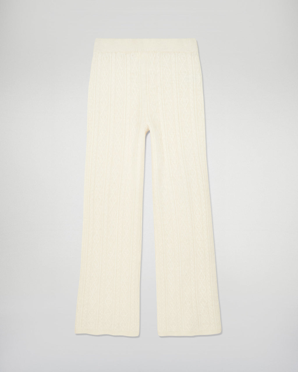 Pantalón de Chándal Recto de Cachemira Cepillada - Crudo - Mujer