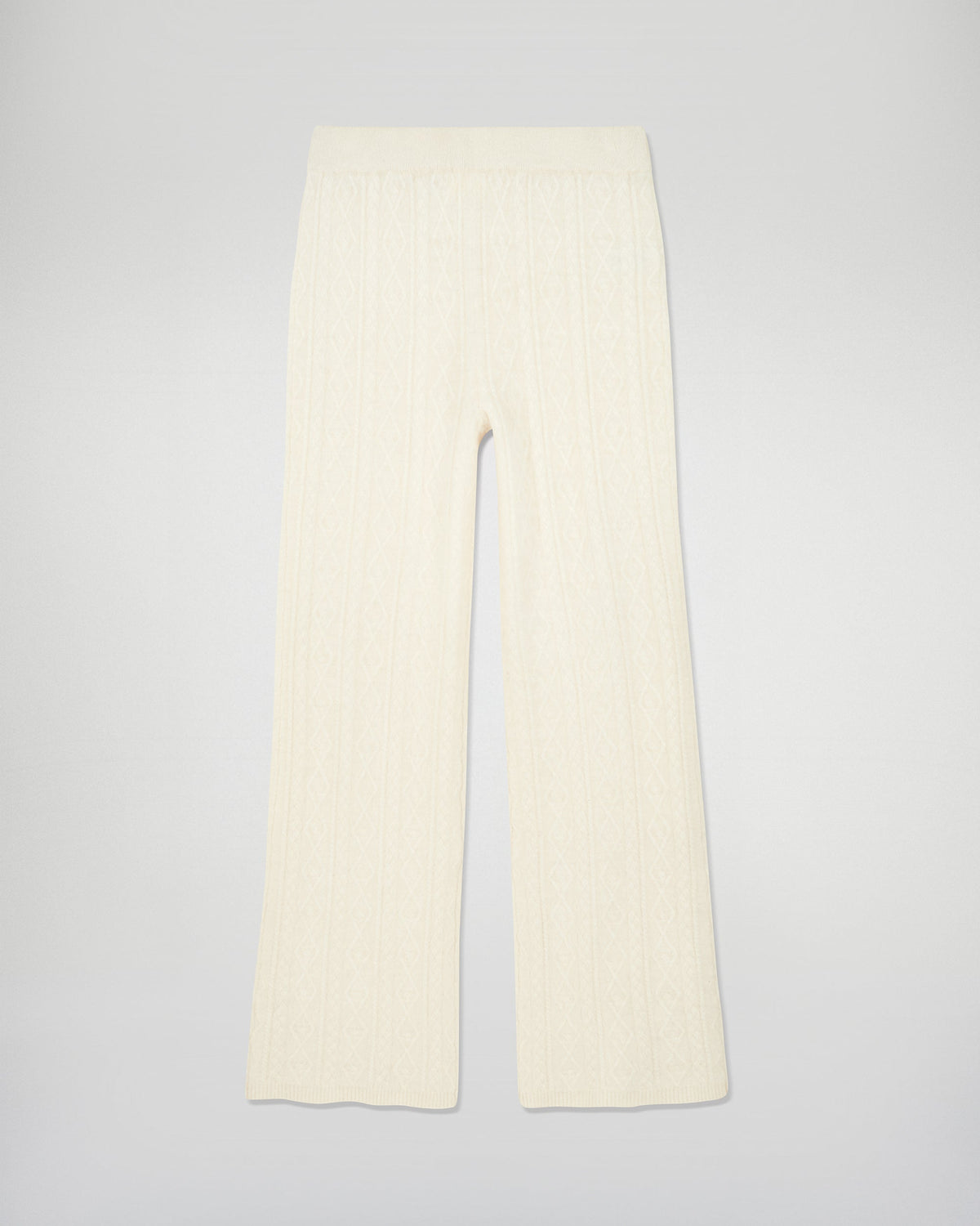 Pantalón de Chándal Recto de Cachemira Cepillada - Crudo - Mujer