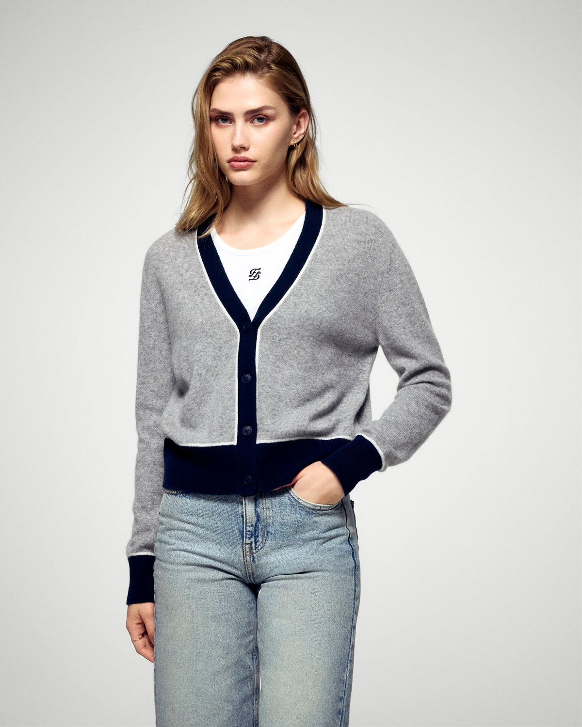 Cardigan - Gris Chiné Foncé - Donna