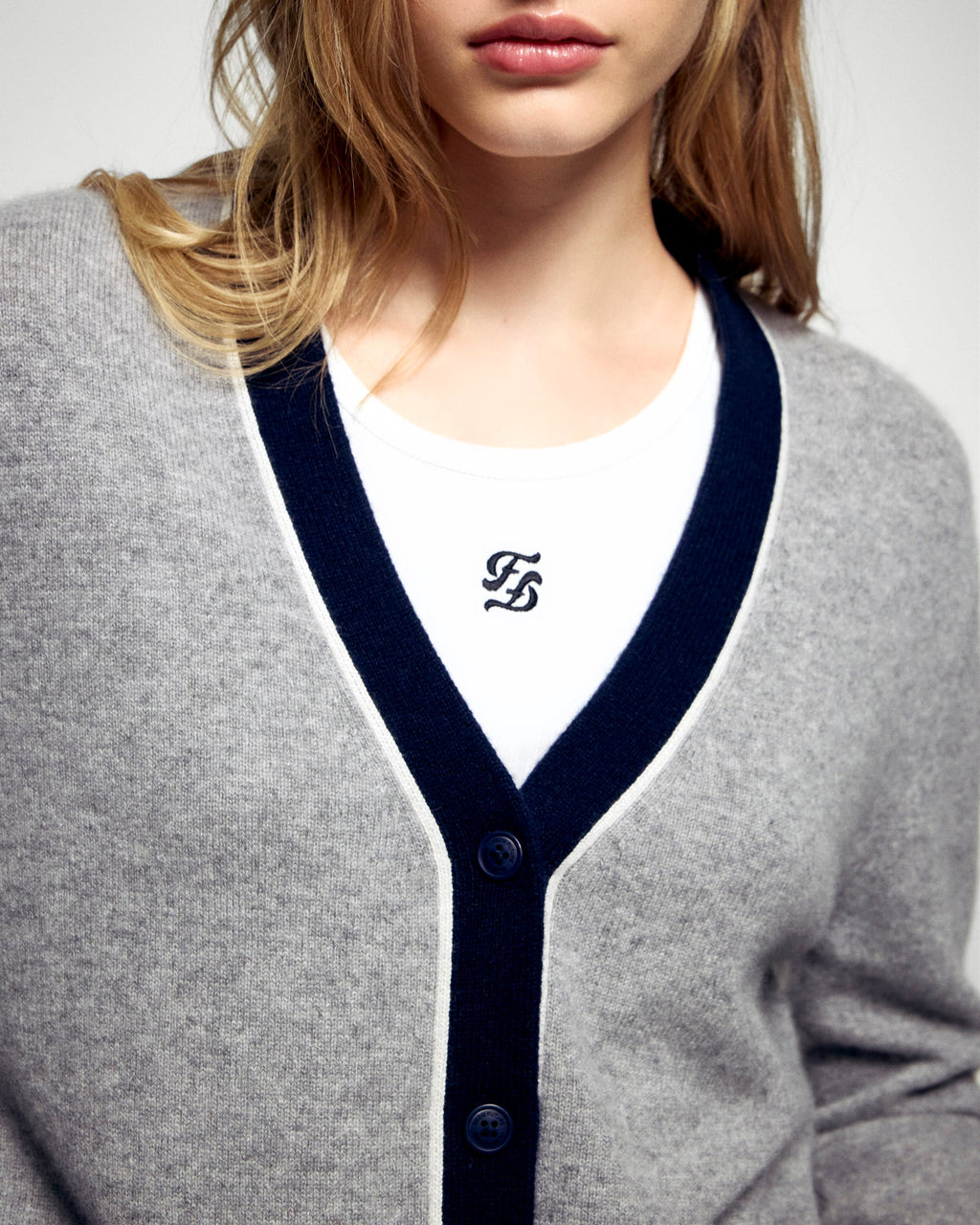 Cardigan - Gris Chiné Foncé - Donna