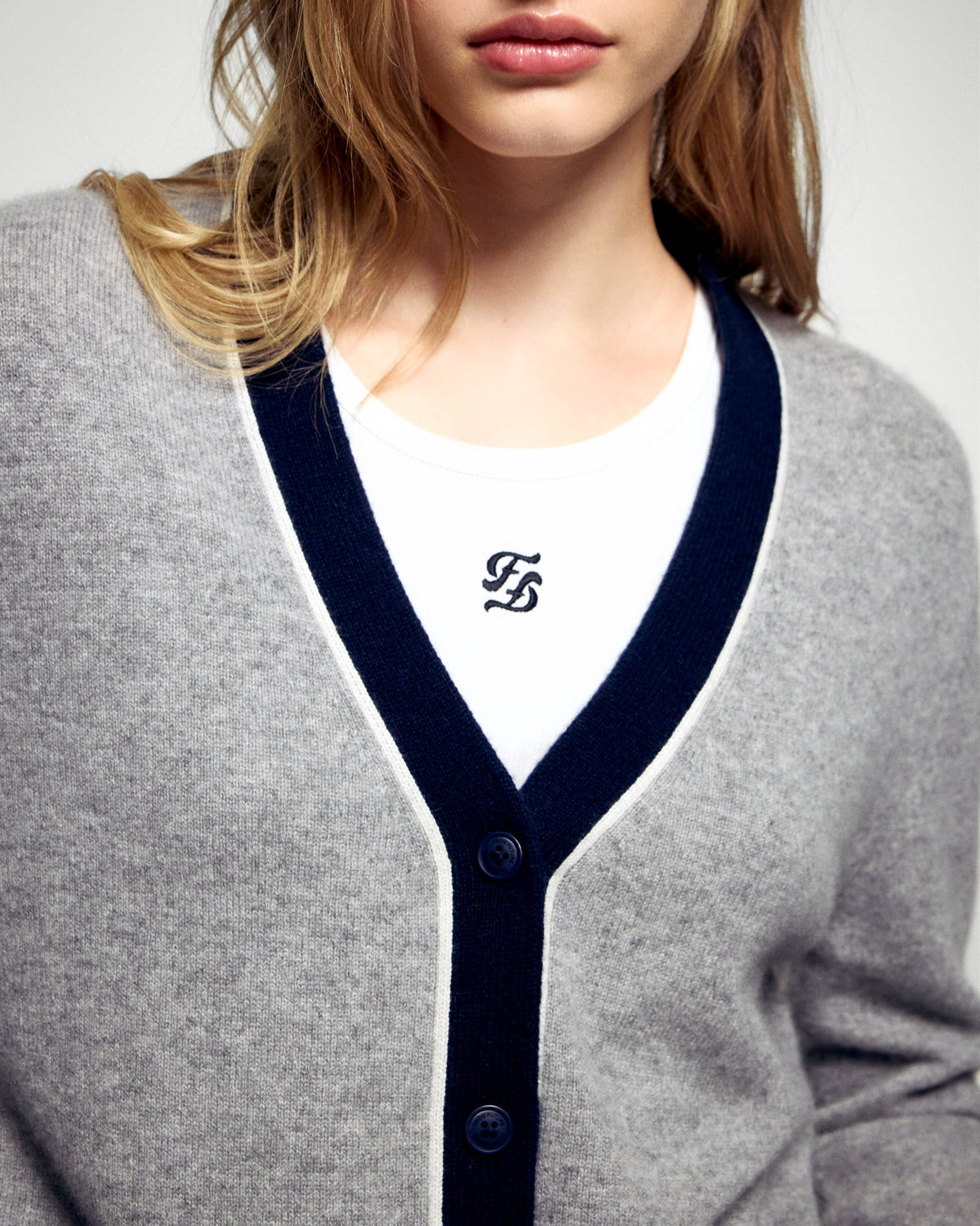 Cardigan - Gris Chiné Foncé - Donna