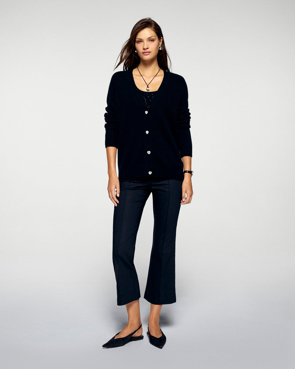 Maglione Cardigan - Nero - Donna