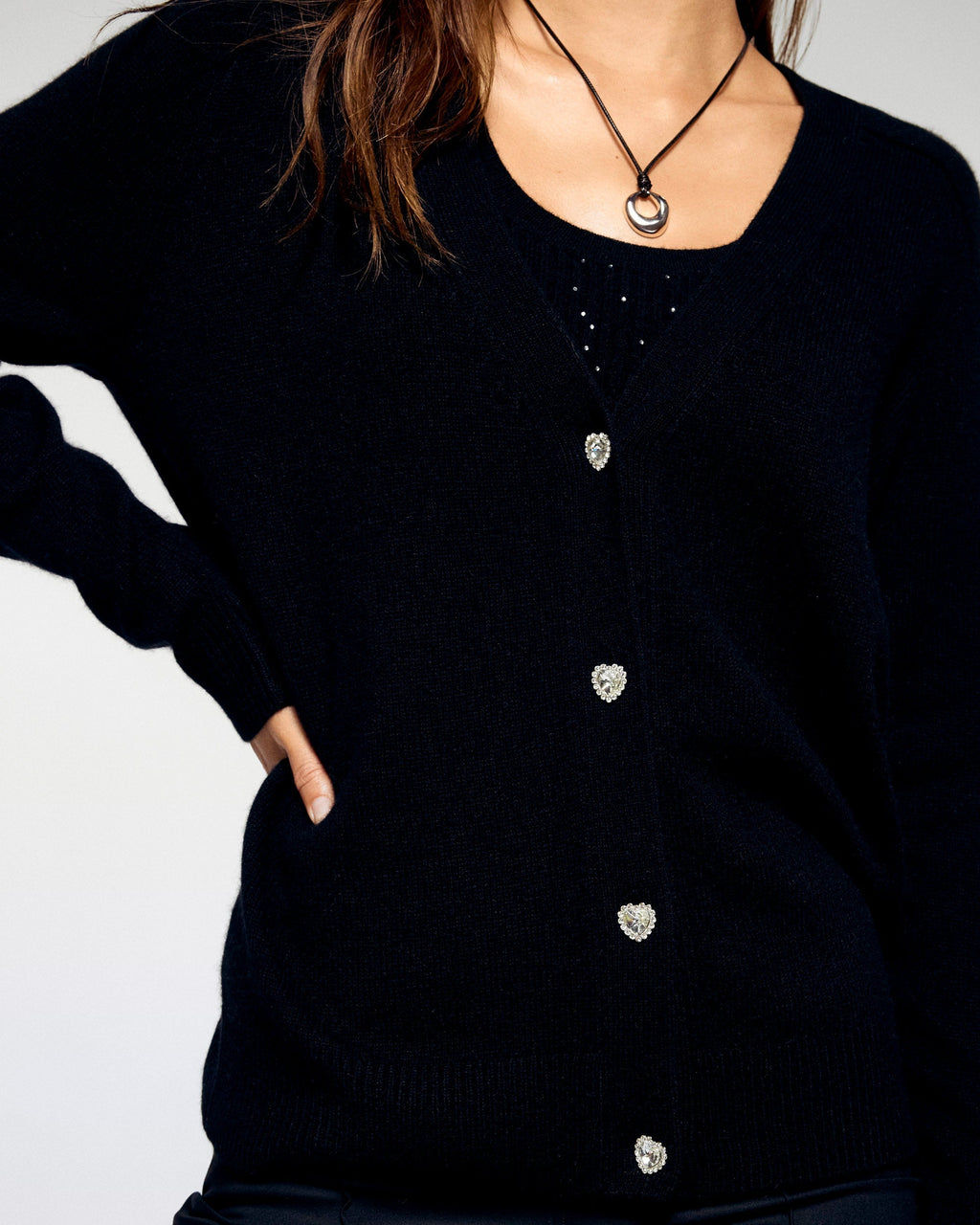 Maglione Cardigan - Nero - Donna