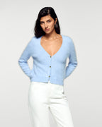 Jersey cárdigan de cachemira cepillada - Smooth Blue - Mujer