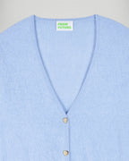 Jersey cárdigan de cachemira cepillada - Smooth Blue - Mujer