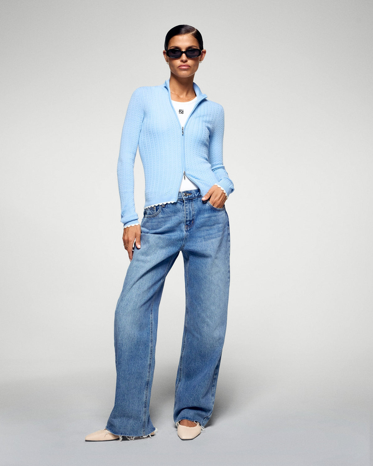Cardigan Jumper - Baby Blue - Women