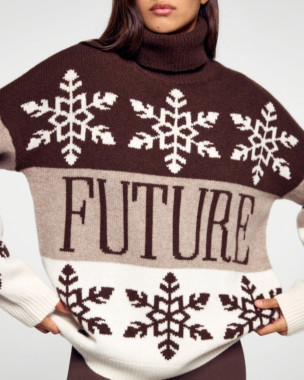 Maglione Collo a Lupetto Future Ski Club - Cioccolato - Donna