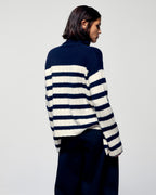 Maglione Dolcevita Marinière - Navy - Donna