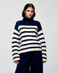 Maglione Dolcevita Marinière - Navy - Donna